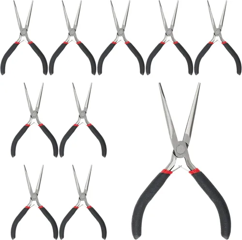 Miniatura 10 de 12 alicates de punta de aguja de resorte de 6 pulgadas, alicates de corte lateral de nariz de acero resistente, mango de goma antideslizante