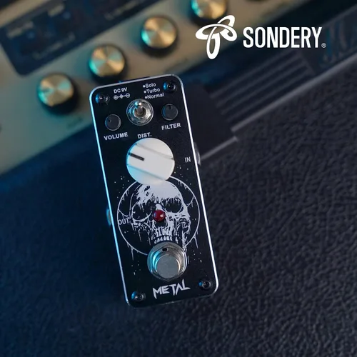 Miniatura 6 de Sondery Pedal de distorsión de metal para guitarras eléctricas, 3 modos de solo turbo y normal, cálida y suave amplia gama de sonido de distorsión