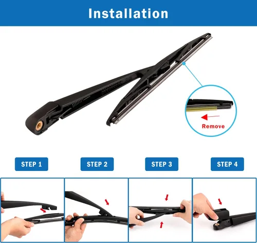 Miniatura 22 de WTI Juego de escobillas de limpiaparabrisas trasero Compatible con Honda CRV 2007-2011 CR-V SUV Kits de limpiaparabrisas traseros Montaje