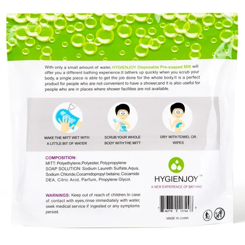 Miniatura 7 de HYGIENJOY - Toallitas de baño sin enjuague (25 unidades), desechables sin enjuague corporal, más cómodas de usar, toallitas de ducha con manoplas