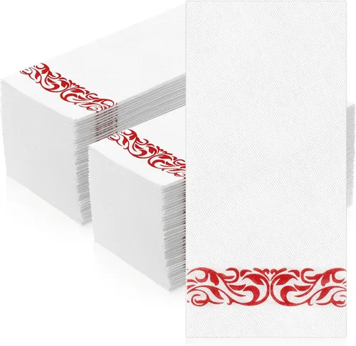 Qilery Paquete de 200 servilletas desechables de lino, servilletas de graduación, decoraciones de fiesta, tela elegante, papel decorativo, suave y