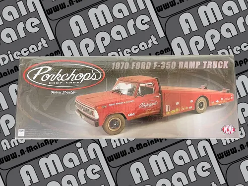 Miniatura 6 de 1970 F-350 Rampa Camión Rojo Imprimación (Roja) Cartilla de Cerkchop's Chop Shop 1/18 Modelo fundido a troquel por Acme A1801416
