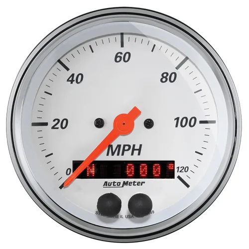 Auto Meter AUTOMETER 3-3/8 Velocímetro 120MPH GPS Arctic White Series