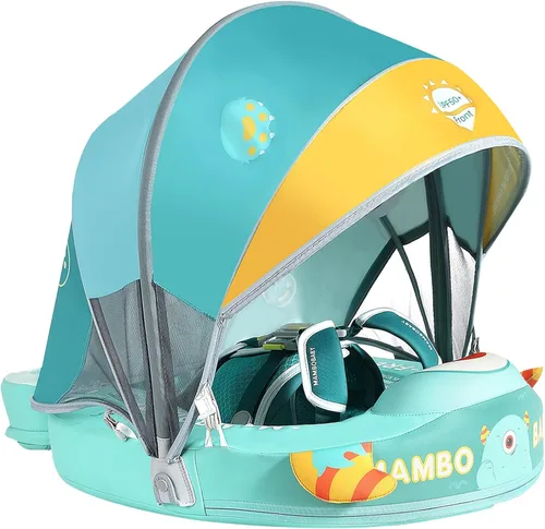 Miniatura 18 de El más nuevo y mejorado tamaño añade cola que hace que nunca se voltee. Mambobaby flotador de natación sólido, no inflable, nadador, entrenador