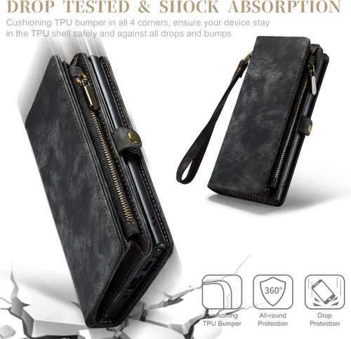 Miniatura 7 de Asuwish Funda para teléfono Samsung Galaxy Note 10 Plus Glaxay Note10+ 5G con cremallera, protector de pantalla de vidrio y tarjetero con tapa