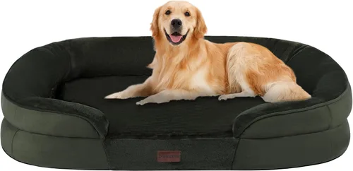 Miniatura 15 de Dwanton - Cama ortopédica para perros medianos con espuma de memoria con gel, sofá impermeable para perros, cama lavable para mascotas con cojín