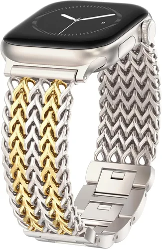 Miniatura 22 de WINGLE for Apple Watch Band Women 38mm 40mm 41mm 42mm 44mm 45mm 46mm 49mm Series 11 10 9 8 7 6 5 4 3 2 1 SE 3/2/1, Dressy Band Stainless Steel Chain