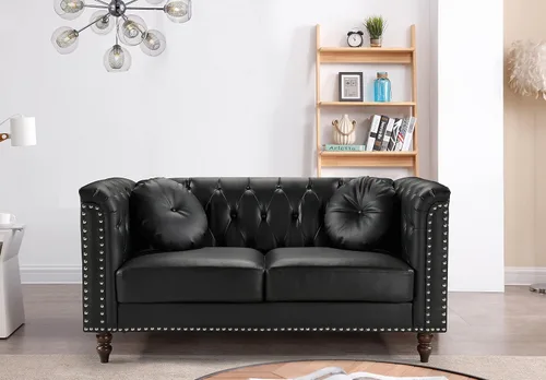 Miniatura 5 de Container Furniture Direct S5370-S Kittleson Velvet Upholstered Modern Chesterfield Sofa with Nailhead Trim, Gray