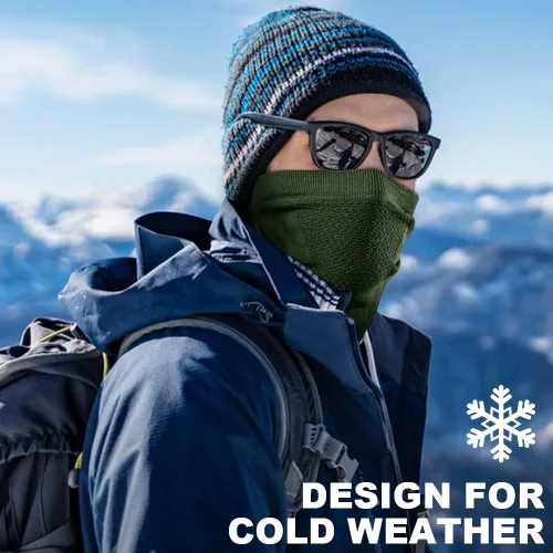 Miniatura 3 de WTACTFUL Calentador de Cuello de Invierno Polaina a Prueba de Viento Máscara Facial Pasamontañas Bandana para Esquí Snowboard Todo negro + verde