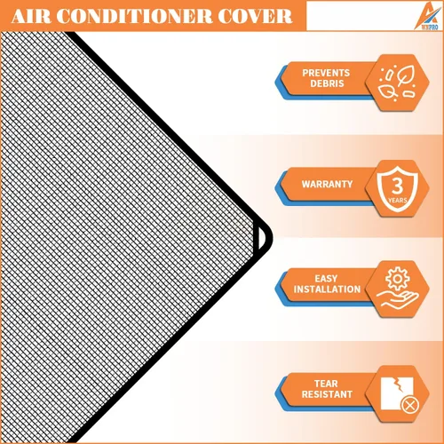 Miniatura 6 de Cubierta de malla superior de aire acondicionado de 32 x 32 pulgadas con cuerdas elásticas y protector de hojas