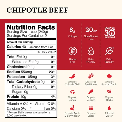 Miniatura 2 de Kettle & FIRE Caldo de Hueso de Res Chipotle, 16.9 oz