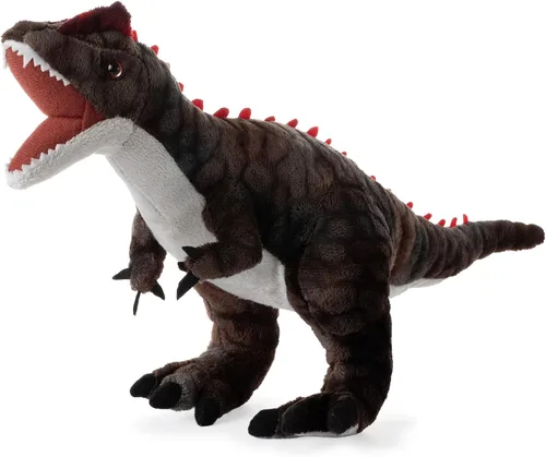 The Petting Zoo Allosaurus - Peluche de dinosaurio, regalo para niños, animales de dinosaurio, juguete de peluche de dinosaurio marrón de 15 pulgadas
