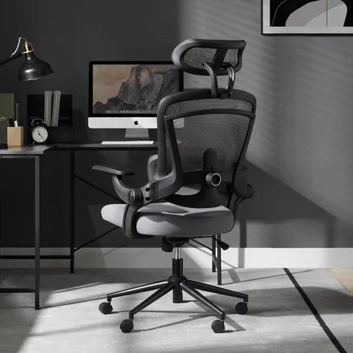 Miniatura 14 de Silla ergonómica de malla para el hogar, escritorio de computadora, silla reclinable giratoria con ruedas, soporte lumbar, cómoda silla de trabajo