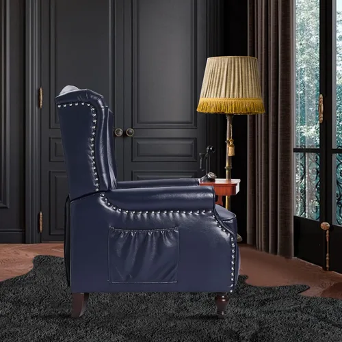 Miniatura 8 de Silla Reclinable Wingback - Sillón Reclinable Acolchado - Silla Reclinable de Masaje con Calor - Sillón Reclinable de Tela Push Back con Control