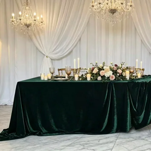 Miniatura 8 de Mantel de terciopelo, lujoso y elegante mantel rectangular de 54 pulgadas en hermoso color negro para bodas, fiestas, baby showers y eventos