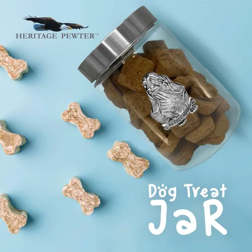 Miniatura 2 de Heritage Pewter Basset Hound Good Dog Treat Jar – Tarro de golosinas de 34 onzas con tapa hermética a rosca Regalo para propietarios de Basset