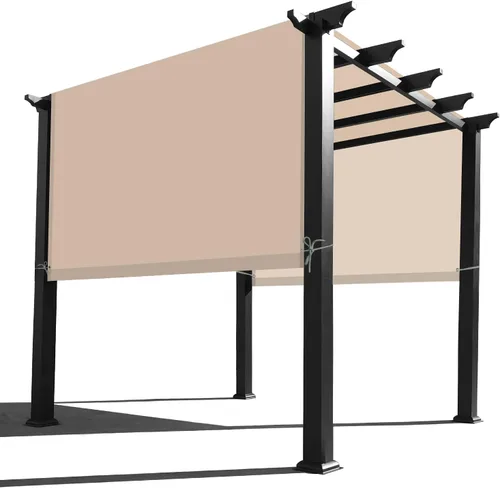 Miniatura 7 de Alion Home Toldo de repuesto universal impermeable con bolsillo para cortinero para pérgola (12 x 6.5 pies, gris)