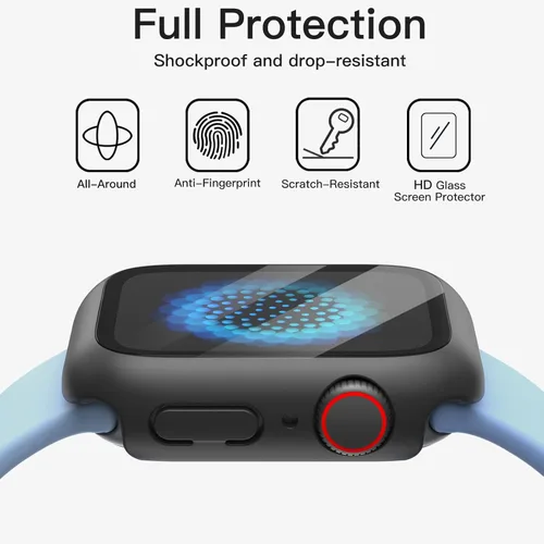 Miniatura 5 de JETech Funda con protector de pantalla para Apple Watch SE 3/2/1 (2025/2022/2020)/Series 6 5 4 de 1.575 pulgadas, cubierta protectora total, Negro