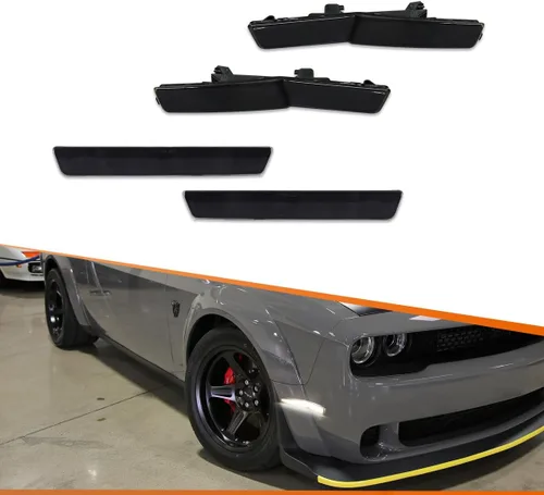 Miniatura 10 de ADIIL Luces de posición laterales LED de repuesto para Dodge Challenger SRT Widebody RT ámbar LED guardabarros delanteros OEM Fit Sidemarker Kit