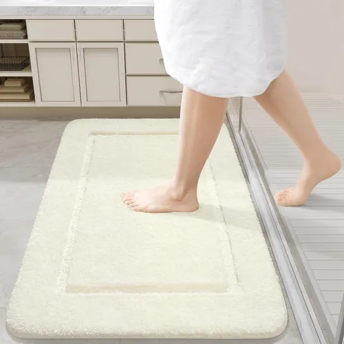 Miniatura 8 de LOCHAS Alfombras de baño, alfombra larga de baño de 24" x 60", alfombra antideslizante lavable para baño, alfombra suave y gruesa absorbente