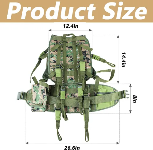 Miniatura 2 de Arnés de soporte para árboles, arnés ergonómico de seguridad de cazador de camuflaje, correas de transporte para mochila de soporte de árbol