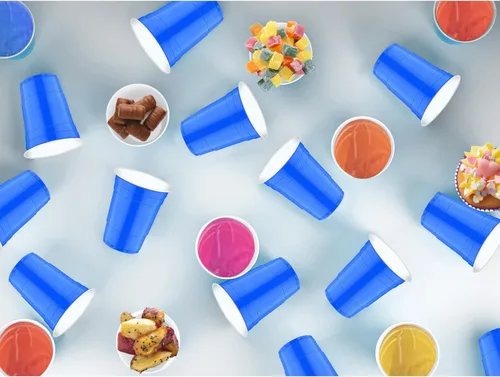 Miniatura 4 de 120 piezas 16 onzas Tazas de plástico azul Tazas de plástico para revelación de género Tazas de fiesta azules para beber Degustaciones servidas