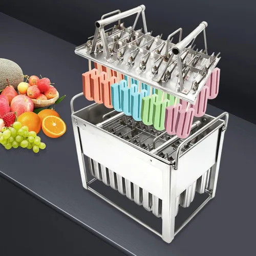 Miniatura 3 de 30 moldes comerciales para paletas de hielo, máquina de paletas de hielo de acero inoxidable, cabeza redonda con molde de golosinas congeladas