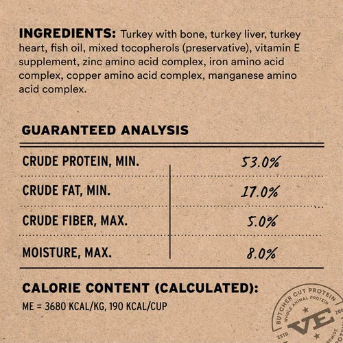 Miniatura 3 de Vital Essentials - Comida para perros liofilizada cruda, trocitos crujientes de pavo mini Comida completa o mezcladora Comida para perros alta