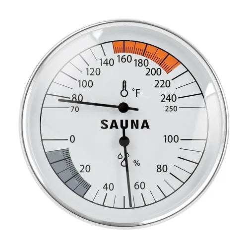 Termómetro de sauna Fahrenheit e higrómetro 2 en 1 – Medidor preciso de temperatura de humedad interior, accesorios de sauna, medidor de