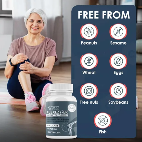 Miniatura 5 de Rawleigh Flexezy-ER: 120 cápsulas Fórmula de apoyo articular 24/7 Mezcla de glucosamina y sulfato de condroitina Calcio y fósforo Liberación