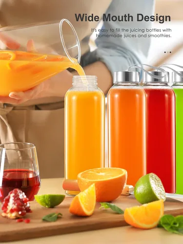 Miniatura 9 de QCen 800W Juicer Machine Rose Gold y paquete de botella de vidrio 6PCS