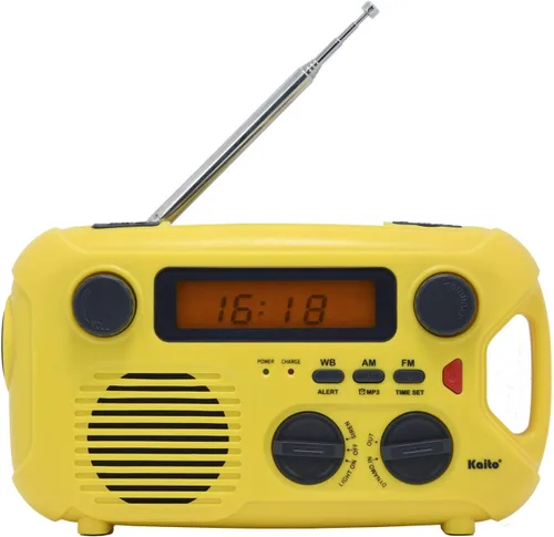 Miniatura 6 de Kaito Radio de emergencia KA580 Digital Solar Dynamo Crank Wind Up AM/FM y NOAA receptor de radio meteorológico con alerta en tiempo real, Negro