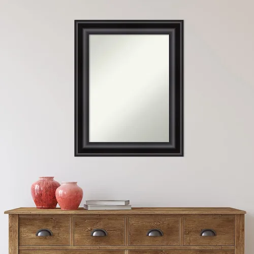 Miniatura 6 de Amanti Art Espejo de baño no biselado (29.75 x 23.75 pulgadas), marco negro grande, espejo de pared negro, mediano