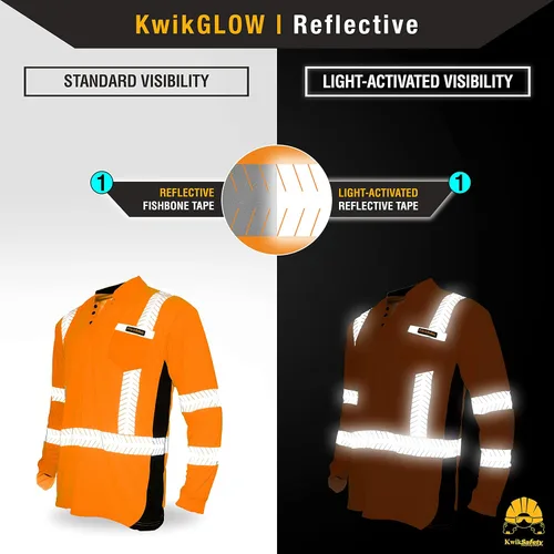 Miniatura 4 de KwikSafety - Charlotte, NC - Camisas de seguridad de manga larga premium [cuello redondo, botón y cuello con cremallera] Clase 3 ANSI probado OSHA