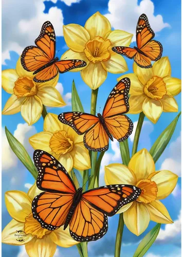 Miniatura 14 de Briarwood Lane Mariposas en el jardín Spring House Flag 04 - Mariposas