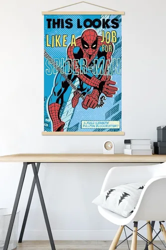 Miniatura 5 de Trends International Marvel Comics Spider-Man - Póster de pared con marco magnético con texto en inglés «Looks Like A Job»