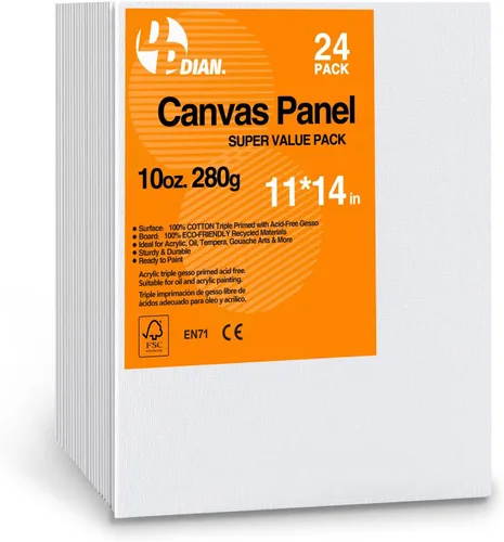 Miniatura 21 de Paquete de 40 tableros de lienzo para pintar, paquete de 8 x 10 pulgadas, paneles de lienzo para pintura al óleo y acrílica