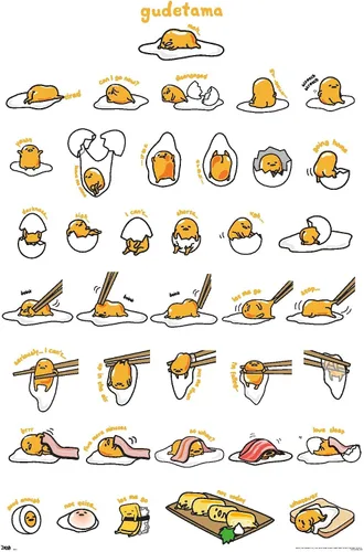 Miniatura 11 de Trends International - Póster de Gudetama con diseño de cuadrícula, para pared, 14.725 x 22.375 pulgadas, versión con marco de madera tipo granero