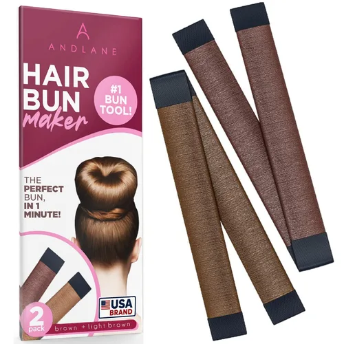 Miniatura 11 de Andlane - Máquina para hacer moños de cabello con torsión francesa para mujer (1 marrón, 1 marrón oscuro)