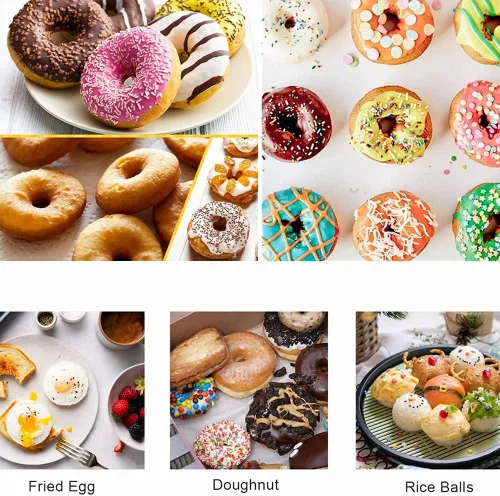 Miniatura 7 de Juego de cortadores de donas de 3 pulgadas, cortador de galletas redondo de plástico para hornear con alicates de inmersión, molde antiadherente
