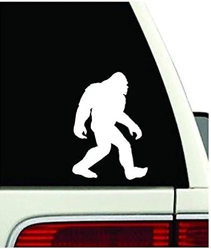 Calcomanía de Decal Dude® Pie Grande para coche, camioneta, 4x4, Yeti, Sasquatch, pegatina de vinilo todo terreno (14 cm (Blanco))