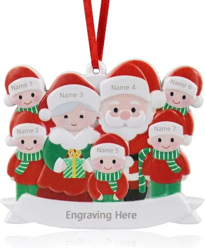 Miniatura 8 de Adornos de Navidad personalizados 2023, adorno familiar con nombre de familia, decoraciones de Navidad para colgar adornos para árbol de Navidad