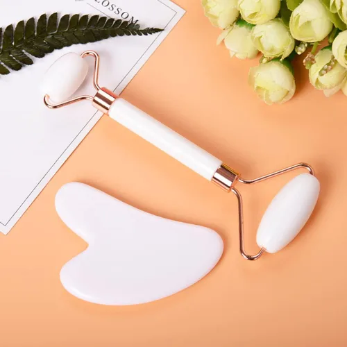 Miniatura 7 de Herramienta Gua Sha de cuarzo rosa, secreto de belleza, para masajeador facial, elimina la hinchazón/microcirculación/elimina toxinas/previene