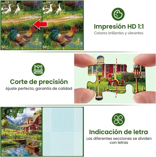Miniatura 4 de Rompecabezas de 1000 piezas para adultos, rompecabezas de casa club de campo para adultos y niños, rompecabezas de papel reciclado de 1000 piezas