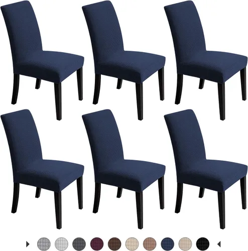 Miniatura 10 de Fundas para silla de comedor – Fundas elásticas para silla, protector decorativo impermeable, desmontables, lavables y elásticas, de licra
