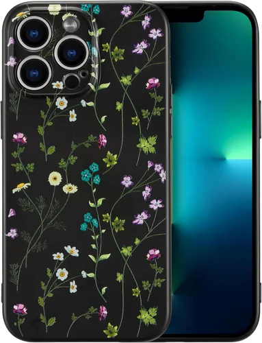 Miniatura 153 de RALEAVO Funda Floral para iPhone 12, Cubierta de Silicona Líquida con Bonito Patrón de Rama de Flores para Niñas y Mujeres, Funda Protectora de Goma