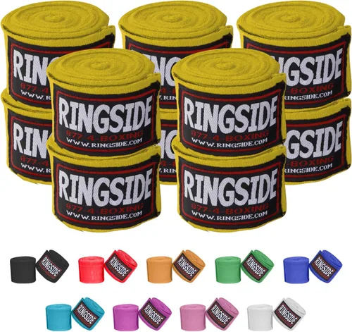Miniatura 27 de Ringside Mexican Style Boxing Hand Wraps (Pairs) - 180" Semi-Elastic Cotton Blend Wrist Support with Thumb Loop for MMA, Muay Thai, Kickboxing