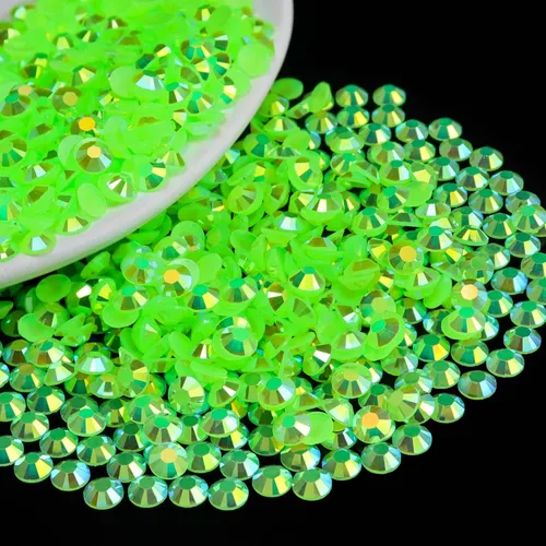 Miniatura 15 de 2000 piezas de brillantes de resina con parte trasera plana de 4 mm, brillantes de resina de gel AB azul claro/azul cielo para tazas, botellas, Azul