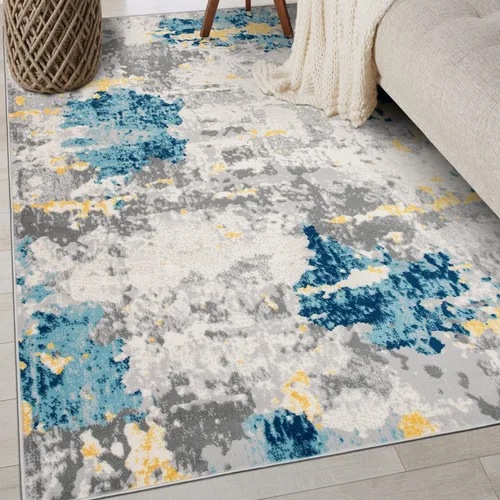 Miniatura 8 de Rugshop Sky Collection - Alfombra de área abstracta de transición, resistente a la decoloración, para entradas o uso de noche, 2 x 3 pies