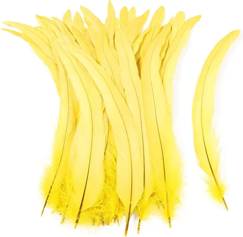 Miniatura 21 de iHUFeather Plumas de cola de gallo naturales, 50 plumas de cola de gallo de 10 a 12 pulgadas de largo, a granel para manualidades, disfraces